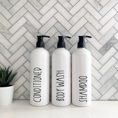 Farmhouse 16 oz Bathroom Bottle Set