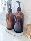 Hand and Dish Soap Dispensers - Leather Tags - 16 oz