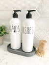 RAE DUNN  Inspired Collection- 16 oz PLASTIC White Hands Dishes Lotion