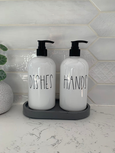 Farmhouse Collection- 16 oz PLASTIC Hands and Dishes Soap Dispenser