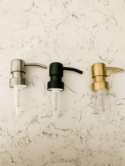 luxury Collection with Metal Pump- Glass Hand and Dish Soap Dispensers